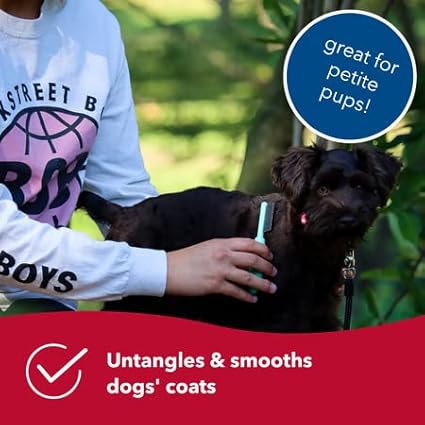 Coastal Pet - Li'l Pals Slicker Brush with Coated Tips and Double-Sided Comb for Small Dogs and Puppies - Bundle