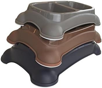 M-PETS feeding and drinking bowl 2 x 400 ml brown