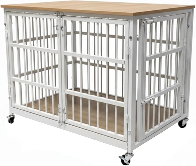 48" Dog Crate Furniture, Heavy Duty Dog Kennel Indoor for Large Dogs, Escape-Proof and Chew-Proof Wooden Dog Cage for high Anxiety Dog, Decorate House as TV Stand, End Table