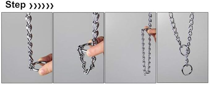 SGODA Chain Dog Training Choke Collar with Swivel, Stainless Steel, 20in, 3.0mm