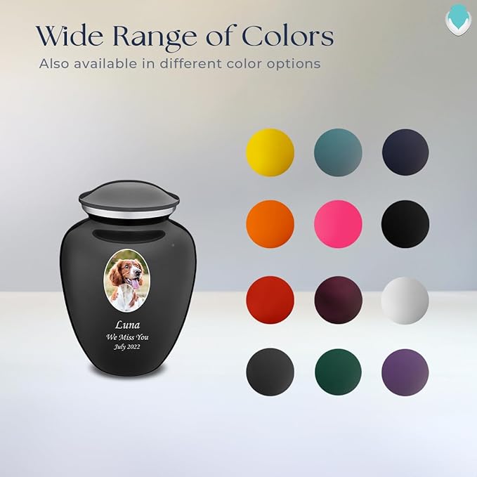Geturns Embrace Personalized Picture Urn for Small Pets I Charcoal Photo Cremation Urns for Dogs and Cats I 44 lbs