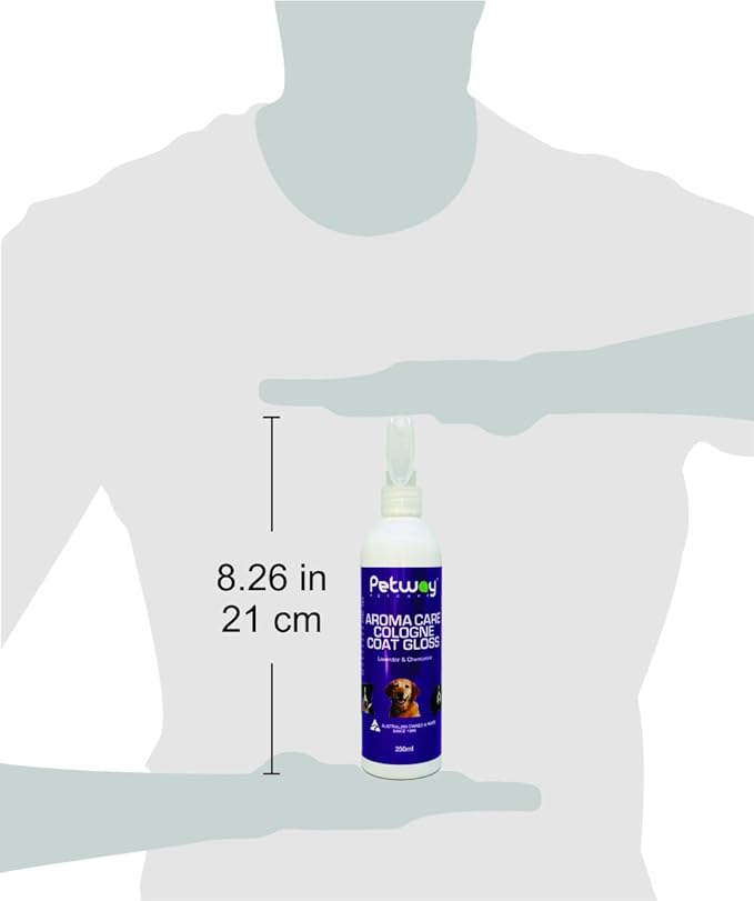 Petway Petcare Dog Cologne Spray For Dogs and Puppies, Long Lasting, Lavender & Chamomile Aroma Care Coat Gloss Deodorizing and Grooming Spray, Natural Cologne For Grooming Our Pets, 250 ml