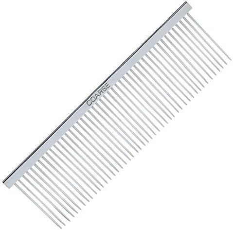 Chrome Plated Steel Greyhound Combs Professional Dog Grooming Comb - Choose Size(Stainless Coarse)