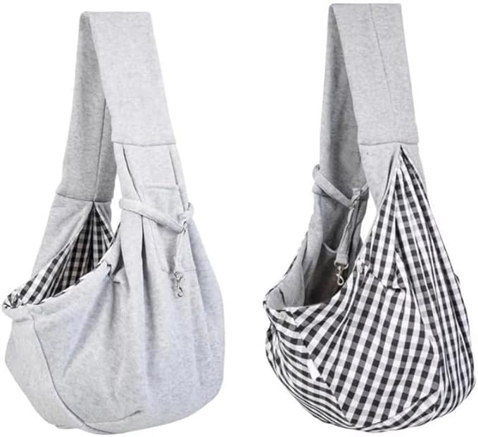 Dog Carrier Sling,Puppy Essentials for Small Dogs 0-15 Lbs,Cat Harness with Portable Pocket(Grey)
