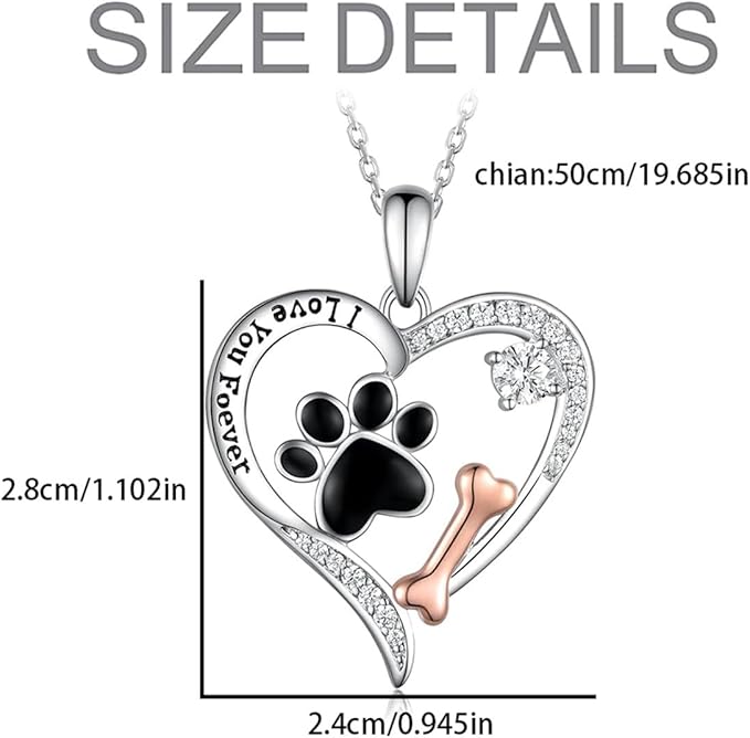 Cynlsum Dog Memorial Gifts Remembrance Necklace: Loss of Dog Sympathy Gift- Personalized Pet Necklace for Women Pet Lovers- Bereavement Gift Keepsake Passing Away Gifts Heart Shape