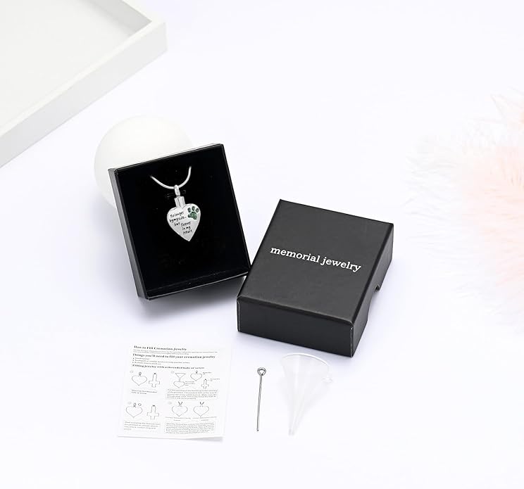 memorial jewelry Your Wings were Ready, But My Heart was Not Stainless Steel Carved Locket Cremation Urn Necklace for Pet Dog Cats