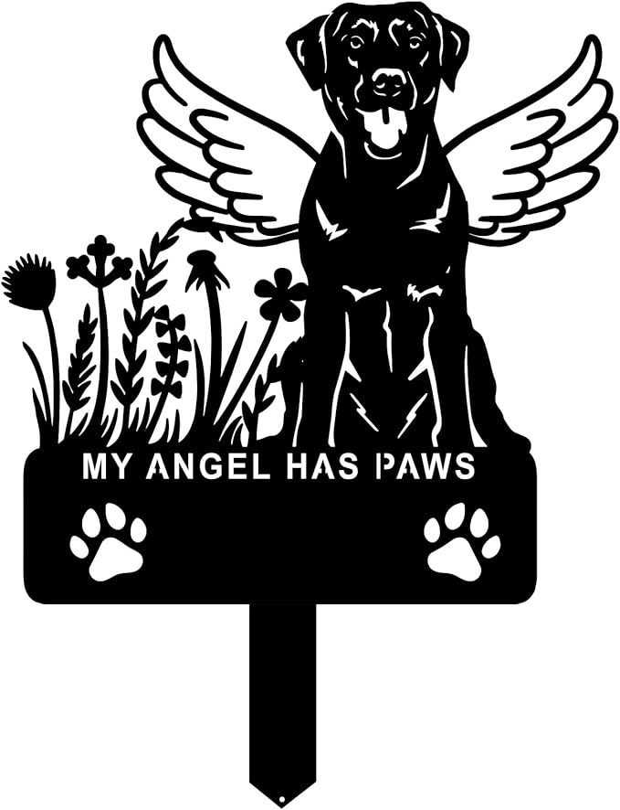 Personalized Pet Memorial Grave Marker, Custom Pet's Name Cemetery Decorations for Funerary, Metal Pet Garden Stake, Outdoor Sympathy Pet Stake Plaque Gift for Loss Dog