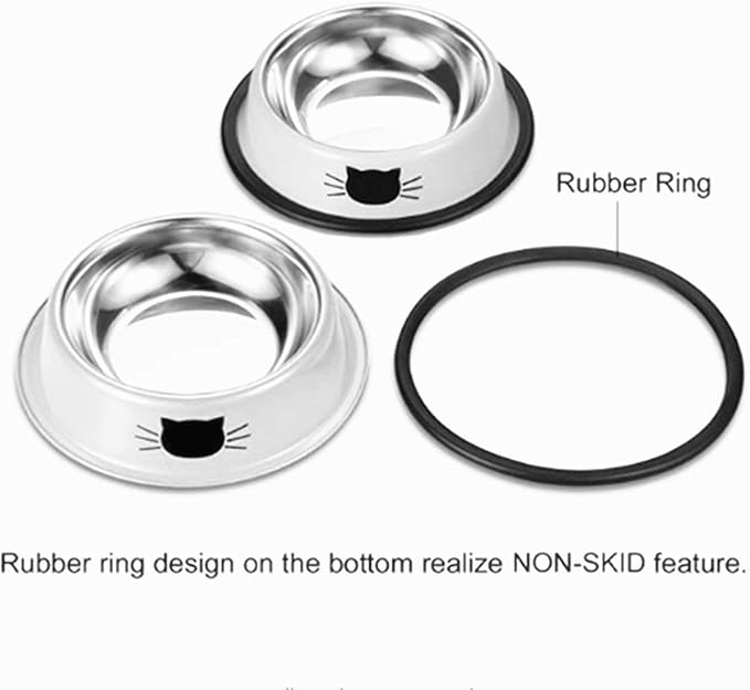 Legendog 3PCS Pet Bowl Stainless Steel Non-Skid Base Dog Bowl Cat Bowl with 2 Food Scoop (Multicolor)