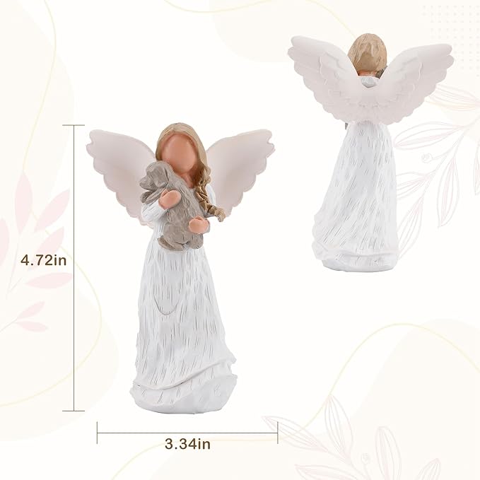 BEARAE Pet Memorial Gifts for Loss of Dogs, Dog Death Loss Sympathy Gift, Dogs Passing Away Gifts Dog Angel Statue Bereavement Remembrance Gift for Pet Owners (Girl)