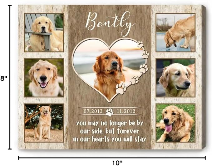Benicee Shop Custom Pet Memorial Photo Collage Canvas, Gifts With Your Pet Picture, In Memory Of Pets, Dog Memorial Photo Collage Canvas, Dog Loss Gifts