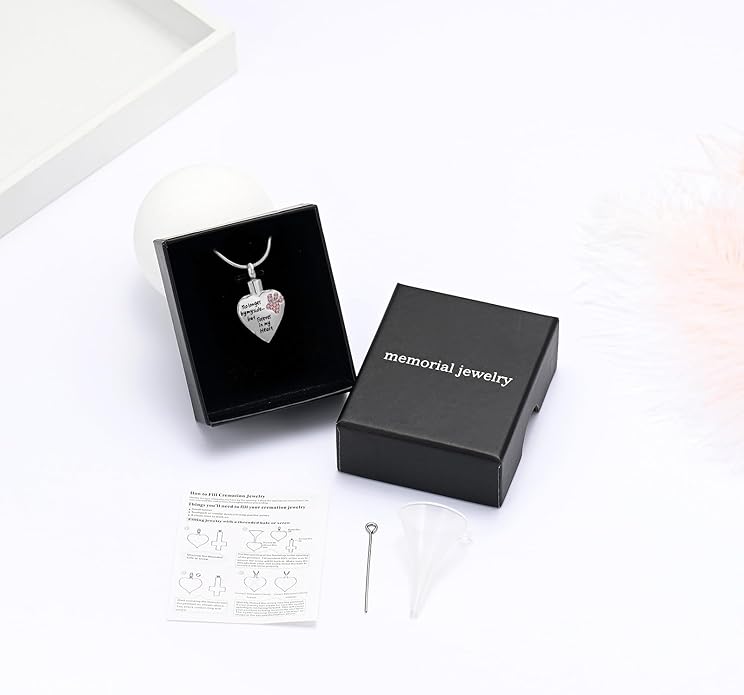 memorial jewelry Your Wings were Ready, But My Heart was Not Stainless Steel Carved Locket Cremation Urn Necklace for Pet Dog Cats