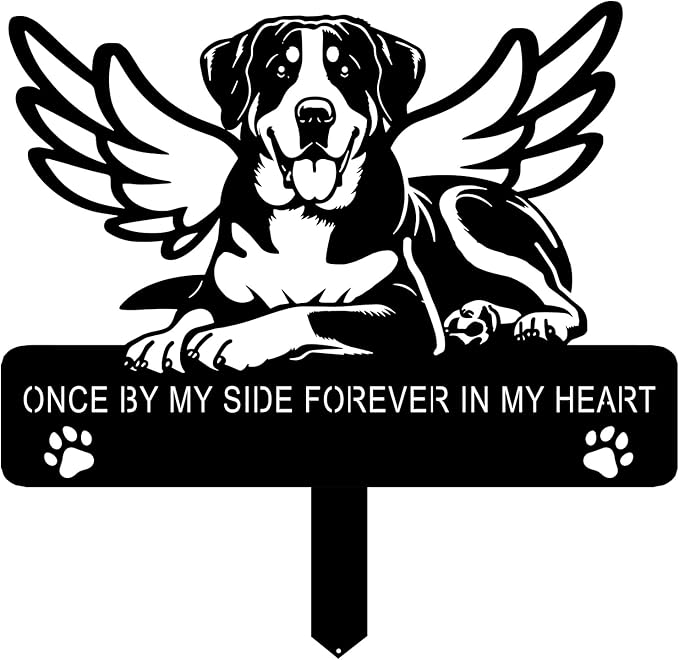Personalized Pet Memorial Grave Marker, Custom Pet's Name Cemetery Decorations for Funerary, Metal Pet Garden Stake, Outdoor Sympathy Pet Stake Plaque Gift for Loss Dog