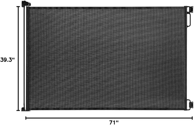 EasyBaby Extra Wide and Extra Tall Retractable Baby Gate Extends up to 71" Wide, 39.3" (100cm) Tall, Black/Pet Retractable Gates for Stairs, Doorways, Hallways, Indoor and Outdoor