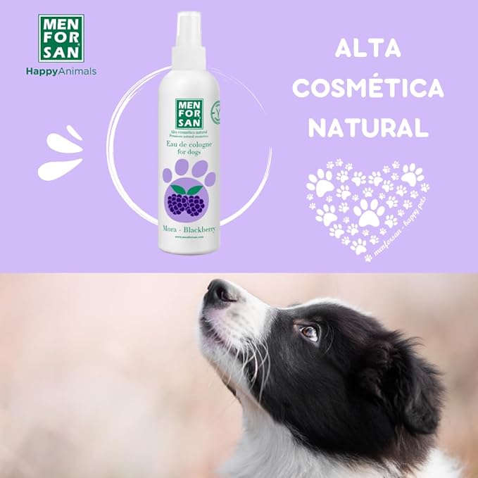MENFORSAN Eau de Cologne Blackberry for dogs 100% Natural, Vegan-Friendly, Alcohol Free