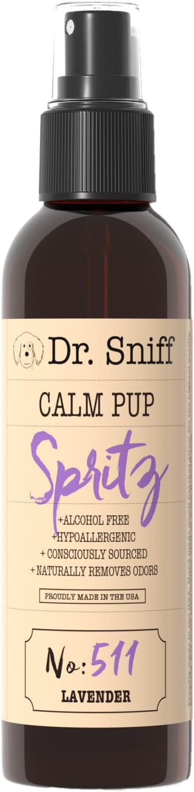 Dr. Sniff Pet Freshening Spray, Deodorizes Coat for Long Lasting Freshness, Alcohol-Free Cologne Spray, Grooming Fragrance Safe for Sensitive Skin, Lavender Scent, 8 oz.