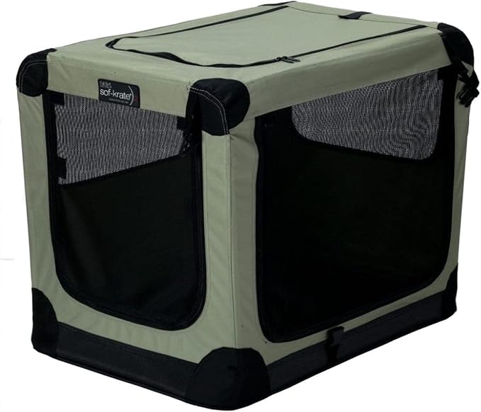 Tetra First Lux Soft Crate for Dogs, N2, Large Size, 29.9 gal (76 L) x 53 W x 58 H cm Pet Crate First Disaster Prevention Product Certified, Compact and Easy to Assembly, Uses Fine Mesh That Does Not