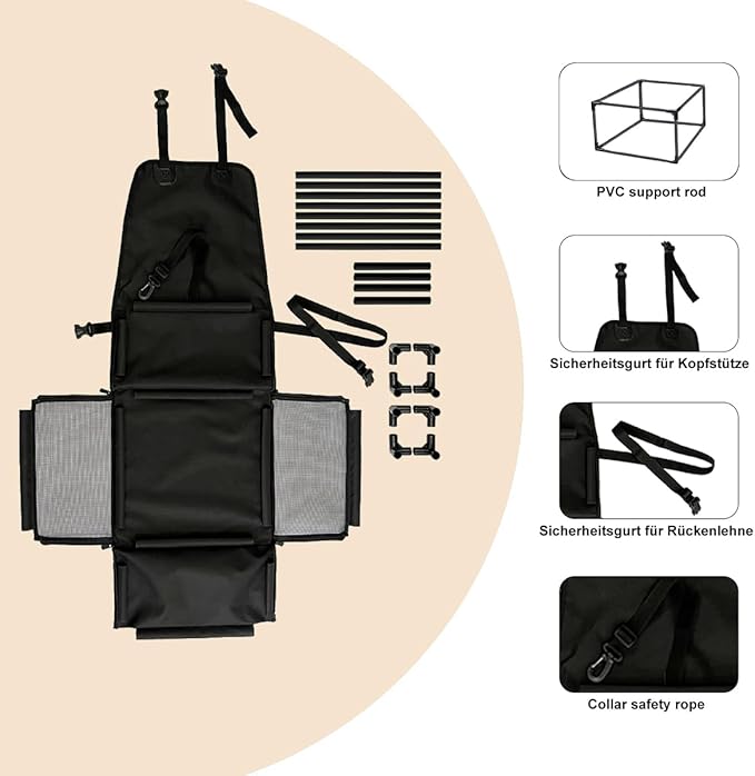 Dog Car Seats for Small Dogs,Pet Booster Seat with ,Frame Walls Extra Stable Waterproof Dog Box Car for Back and Front Seat,for Pet Up to 15 lbs