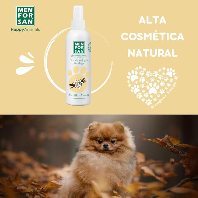 MENFORSAN Eau de Cologne Vanilla for dogs 100% Natural, Vegan-Friendly, Alcohol Free