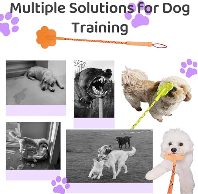 3 Pcs Dog Training Stick Pole, 16.73 Inch Puppy Training Tools Whip with Anti-Slip Handle, Outdoor and Indoor Exercise Interactive Dog Pole for Small Medium Dogs (GreenPurPK)