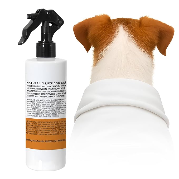 Holm & Herd Dog Deodorizing Spray – Long-Lasting Dog Coat Perfume, Leave-In Conditioner for Soft, Shiny Fur – Pet Cologne for Dogs - Oatmeal Honey 8oz