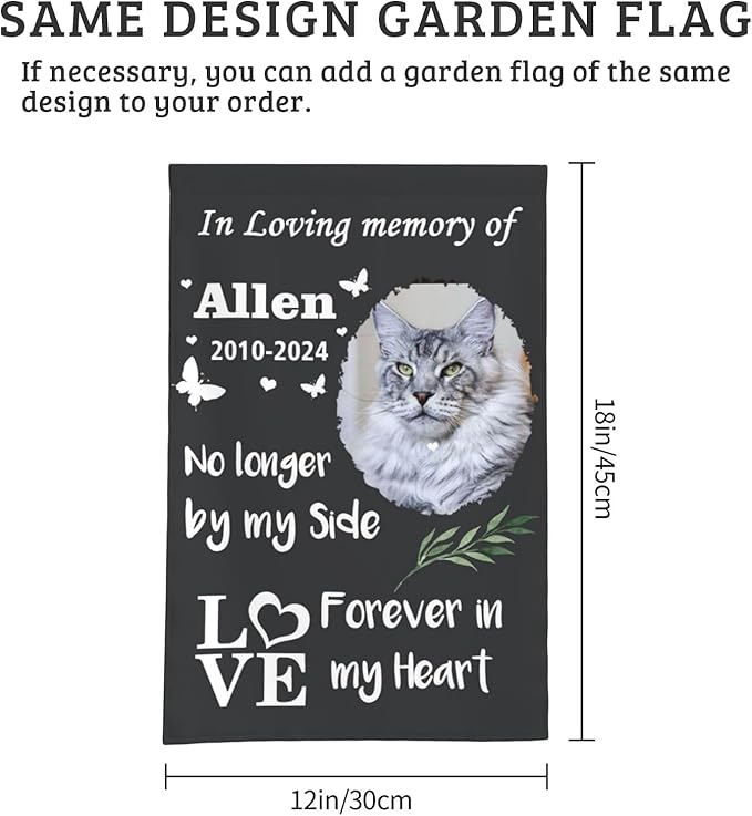 Cowcute Personalized Pet Memory Stone for Cat, Customized in Loving Memory Pet Remembrance Plaque Garden Stones, Dog Memorial Stones for Loss of Dog, Pet Memorial Gifts for Cat Mom Dog Lover Owner
