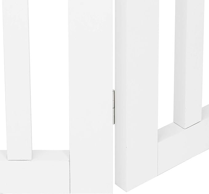 Freestanding Pet Dog Gate, 3-Panel/ 4-Panel Wooden Folding Fence for Hallway,Doorway,Hall,Stair,24 Inch Height Indoor Foldable Dog Fence (White, 4 Panel 24“)