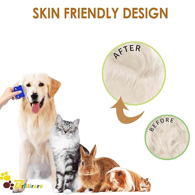 4 Pack Professional Eye Comb, Stainless Steel Pet Tear Stain Remover, Dog Cat Flea Lice Grooming Combs with Gentle Rounded Teeth, Eye Gunk Removal, Dematting Tool for Small, Medium & Large Pets