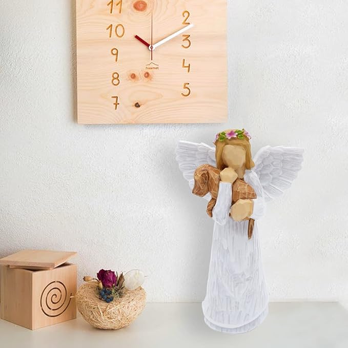 Anrkets Angel of Friendship Pet Memorial Gift – Dog Remembrance Angel Figurine with 7 Chakra Rainbow Bridge Bracelet, Sympathy Gift for Loss of a Beloved Dog