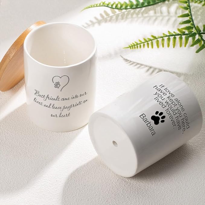 callie Personalized Pet Loss Sympathy Gifts, Dog Cat Memorial Ceramic Plant Pot Planter with Name Text, Passing Away Gifts for Pet Lovers