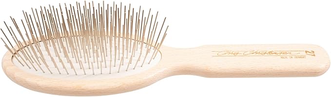 Chris Christensen Dog Brush, 27 mm Oval Pin Brush, Original Series, Groom Like a Professional, Stainless Steel Pins, Lightweight Beech Wood Body , Ground and Polished Tips