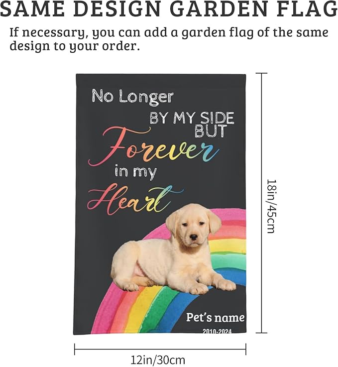 Cowcute Customized Pet Memorial Stone Personalized Dog Garden Memorial Stones with Photo and Name, Pet Memorial Gifts for Loss of Dog, Waterproof Pet Grave Markers Headstone, Rainbow Bridge