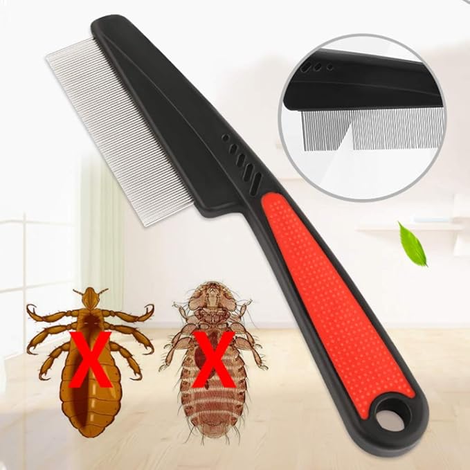 Comb Lice Removal Brush Comb With Metal Teeth For Pet Dogs & Cats Removing Fleas Lice
