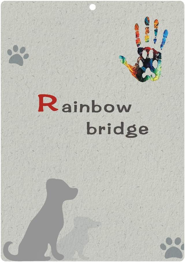 Pet Sympathy Memorial Card - Rainbow Bridge Poem Card for Loss Dog Keepsake Gifts Card with Envelope, Remembrance Mourning Card
