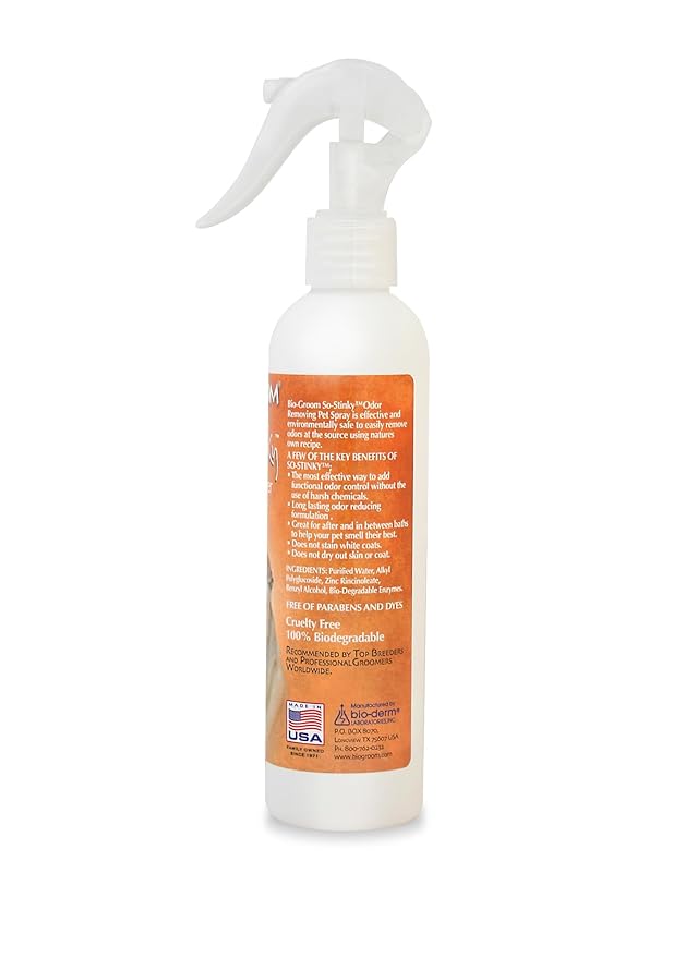 Bio-groom So-Stinky Unscented Odor Remover Pet Spray - Dog Bathing Supplies, Cat & Dog Grooming Supplies, Cruelty-Free, Made In Usa - 8 Fl Oz 1-Pack