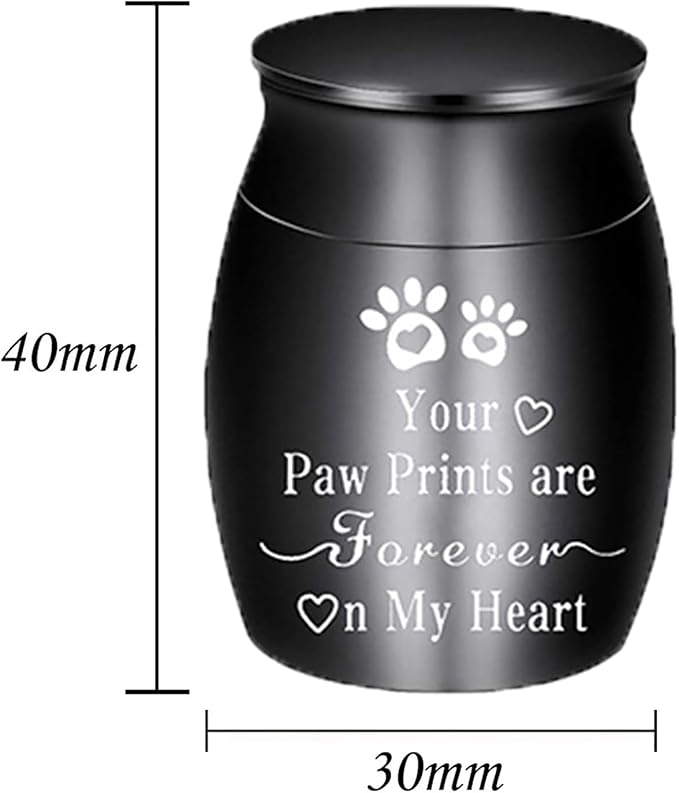 Small Pet Urns for Dogs Ashes Mini Urn Dog Ashes Cremation Keepsake Pet Memorial Urns Gift,Black