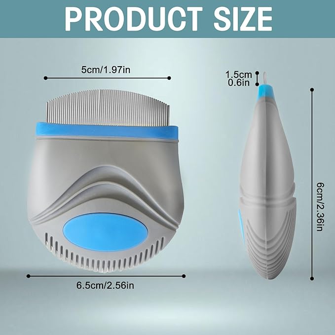 PET Facial Grooming Comb,Stainless Steel Tear Stain Remover,Gentle Round-Head Grooming Tool,Stress-free Tear Stain Remover for Dogs & Cats, Cat Grooming Kit,Lightweight & Portable Pet Grooming Brush