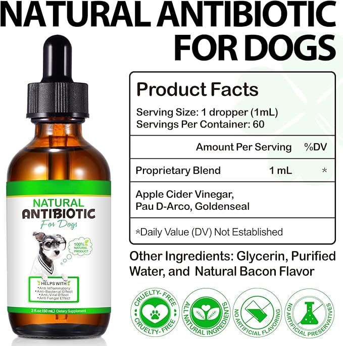 Dog Antibiotics, Antibiotics for Dogs, Natural Dog Multivitamin Vitamins and Supplements 60ml-2pcs