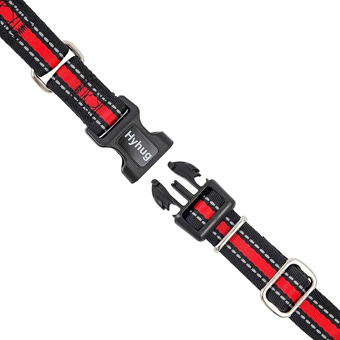 Hyhug Reflective Martingale Dog Collar with Buckle: Escape-Proof, No Slip Heavy Duty Nylon, Colorfast Adjustable Pet Supplies for Small Breeds(Reflective Red, Extra Small)