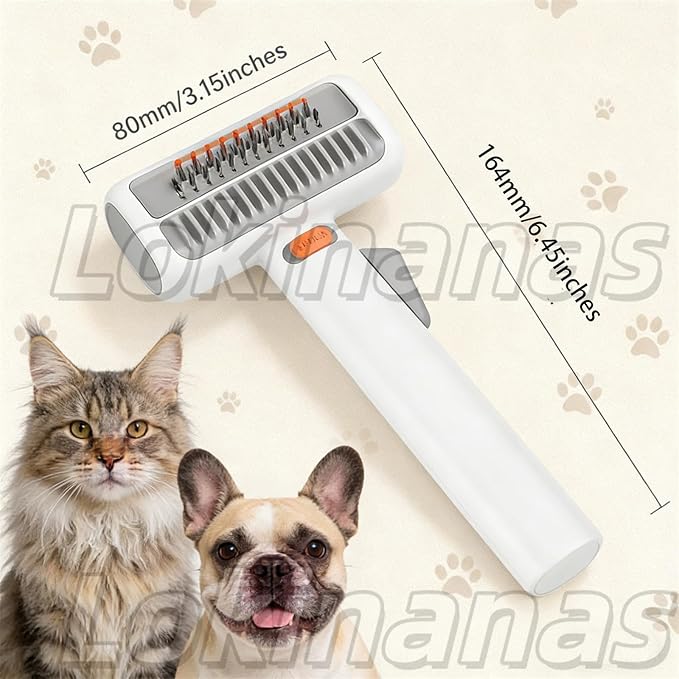 2026 New 2-in-1 Pet Self-Detangling & Grooming Comb, 2-in-1 Pet Comb Untangle & Remove Tangles One-Touch Switch, Pets Grooming Brush Detangle, Deshed, Massage for Dogs & Cats (2PCS)