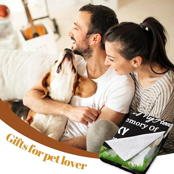 Bemaystar Pet Memorial Gifts for Dogs - Ships Next Day Custom Dog Blanket with Photo & Name Dog Memorial Gifts for Loss of Sympathy Gift Dog Cat Passing Away Remembrance Souvenir(8 Photos)