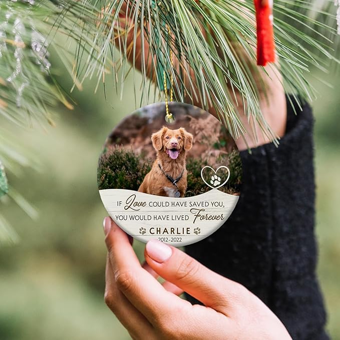 Personalized Dog Memorial Ornament, Gifts for Loss, Remembrance Pet, Pet Memorial Gifts, Dog Sympathy Gift, Ceramic Keepsake to Hang on Christmas Tree