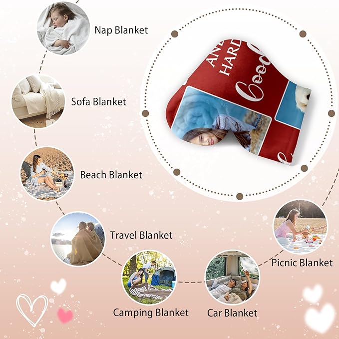 Pet Memorial Blanket Gift - Personalized Dog Memorial Blanket with Photo Name, Pet Sympathy Gifts for Dogs Lovers, Custom Loss of Dog Grief Blankets, Pets Remembrance Bereavement Gifts (3 Photos)