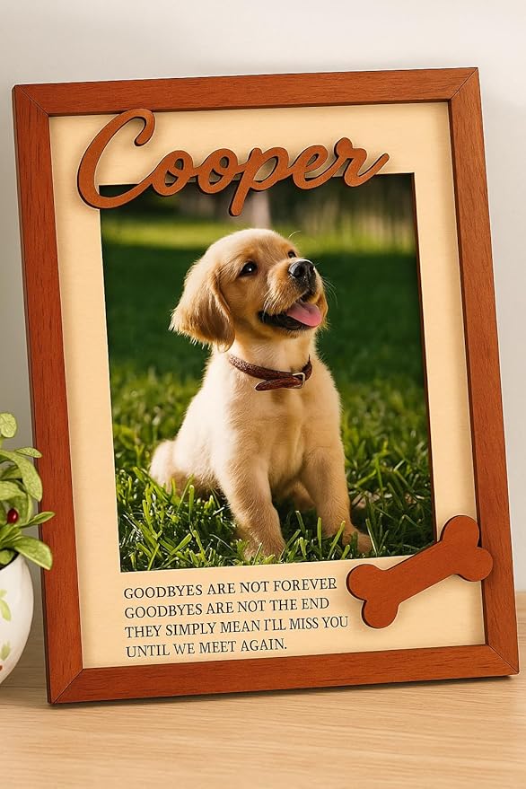 Nazenti Personalized Dog Remembrance Frame, Memorial Picture Frame for Loss of Pet, Custom Sympathy Gift for Dog Owners, Pet Bereavement Keepsake with Photo, Christmas Frame for Cat Lovers