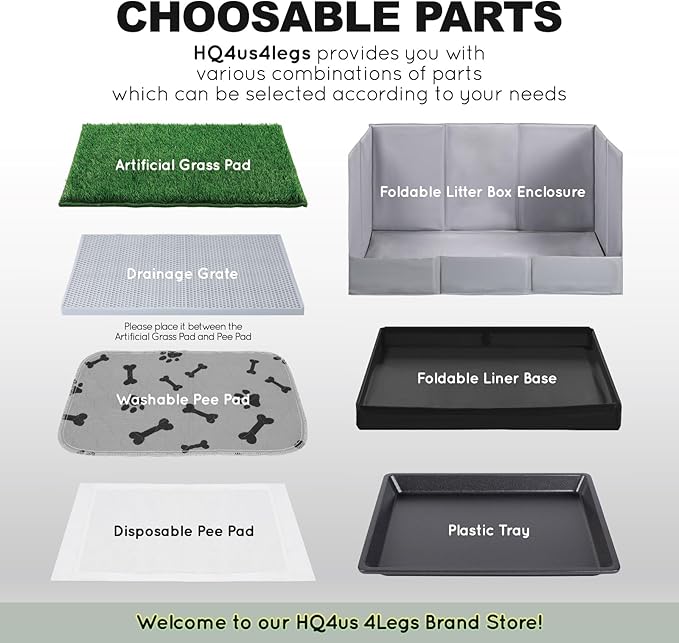 Large Portable Dog Pee Pads Holder for Travel, Puppy Pad Holder Foldable Liner Base 33''x23'' Training Pad Holder with Fixing Clips, Dog Litter Box Waterproof, Easy Clean,Indoor Potty