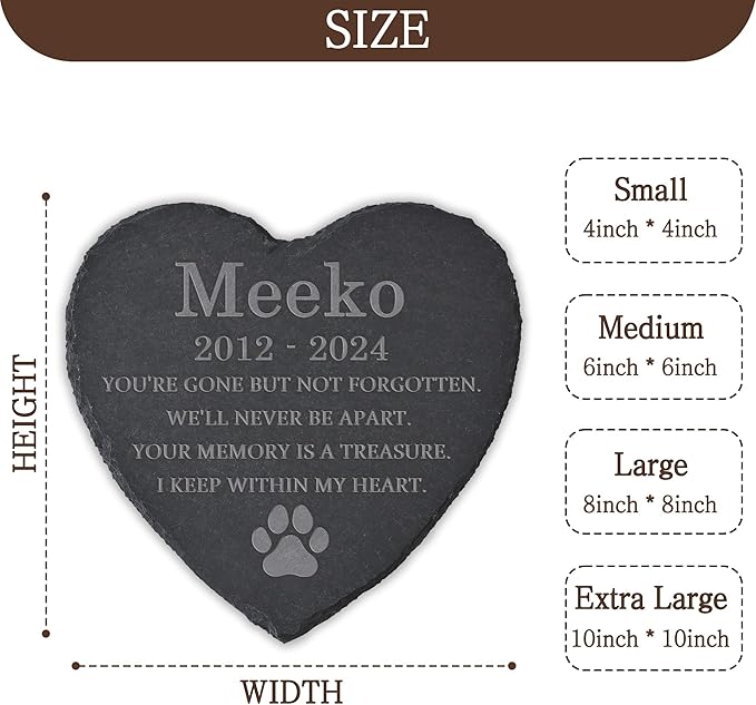 Personalized Pet Memorial Stone, Dog Memorial Gifts for Loss of Dog, Pet Loss Gifts, Pet Memorial, Loss of Dog Sympathy Gift, Dog Remembrance Gift, Pet Bereavement Gifts - Keep Within My Heart