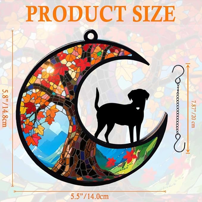 Dog Memorial Suncatcher, Loss of Dog Sympathy Gift for Pet Lovers, Cats Remembrance Ornament, Pet Memorial Gifts, Life Tree and Dog