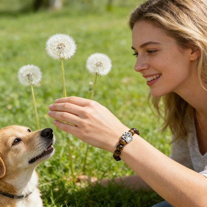 LINGYUAN Pet Memorial Gifts for Dogs Cats, Pet Memorial Bracelet, Remembrance Pet Loss Sympathy Gift for Cat Dog Lovers, Bereavement Gifts for Loss of Pet