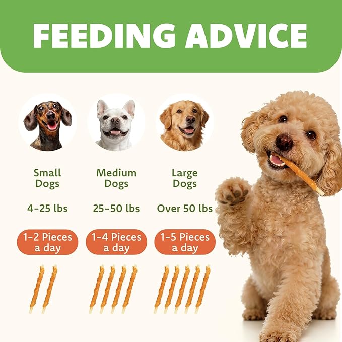 MON2SUN Rawhide Free Dog Treats Chicken Wrapped Cod Sticks for Small Dogs Healthy Training Treats Soft Snacks (8.82 Ounce -Pack of 1)