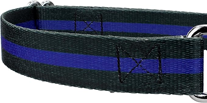 Country Brook Petz - Thin Blue Line Martingale Dog Collar - Camouflage Collection Featuring Rugged Designs (1 Inch, Large)
