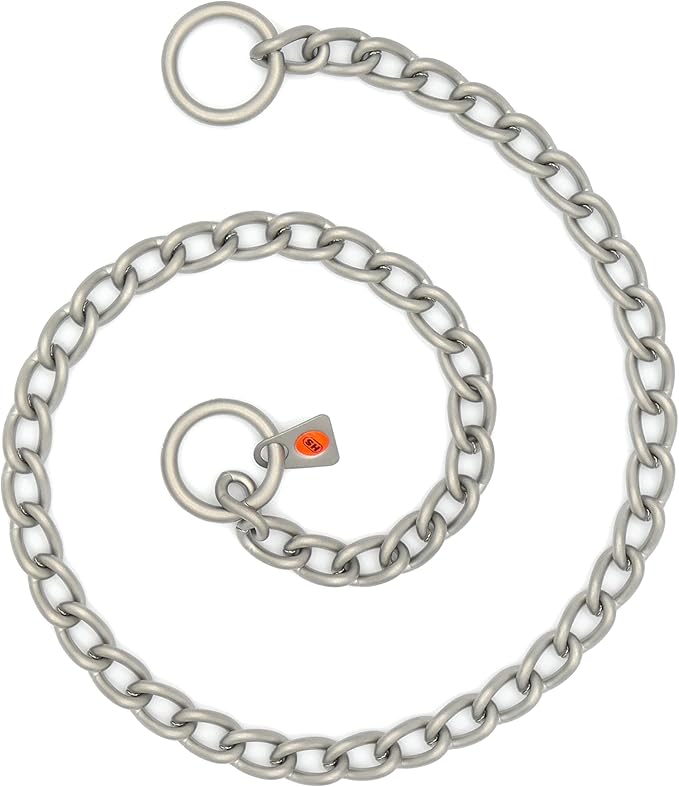 Herm Sprenger - Matt Stainless Steel Scratch Resistant Dog Training Collar - Round Links Slip Chain - Small Medium Large Dogs - Professional Training Collar - Made in Germany (24 inches (60 cm))